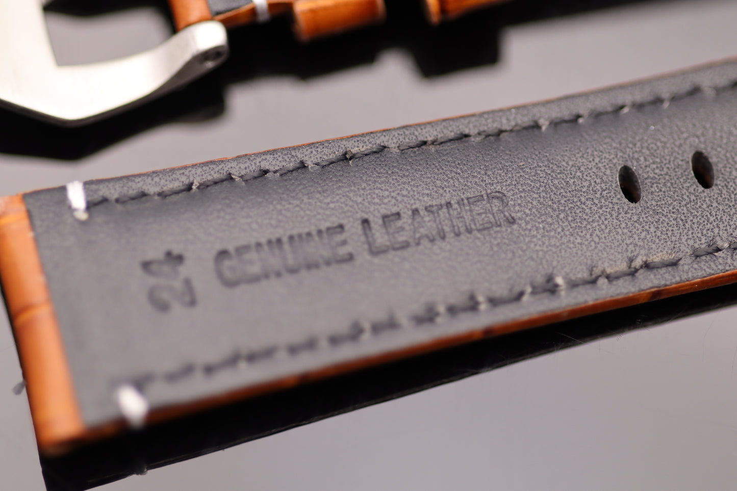 Uhrenarmband - Echtleder - Hellbraun/Cognac