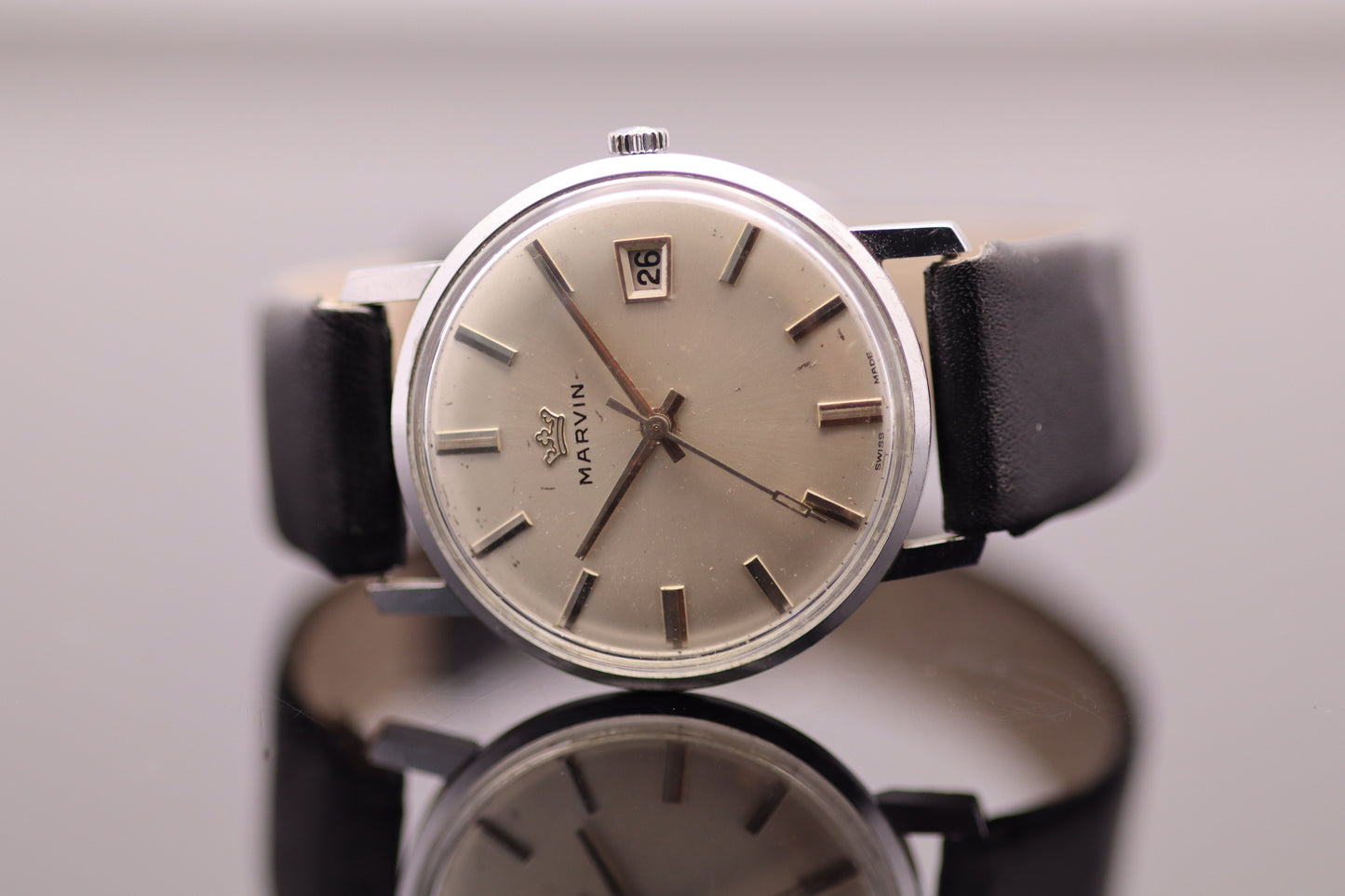 Marvin Handaufzug Cal. 520 – 35 mm – Datum – inkl. Originalbox & Echtheitszertifikat