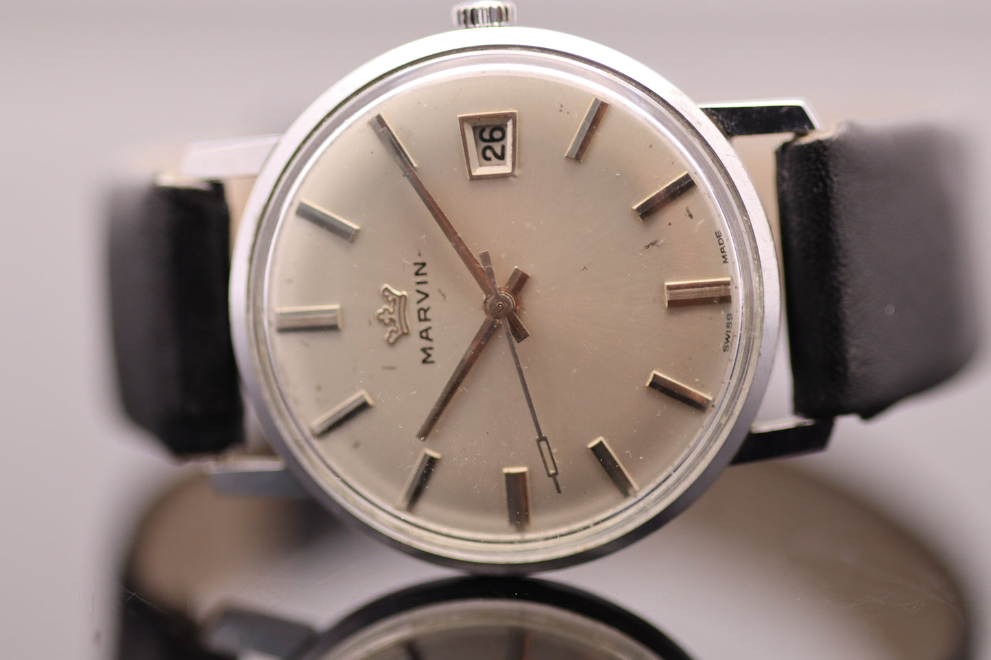 Marvin Handaufzug Cal. 520 – 35 mm – Datum – inkl. Originalbox & Echtheitszertifikat