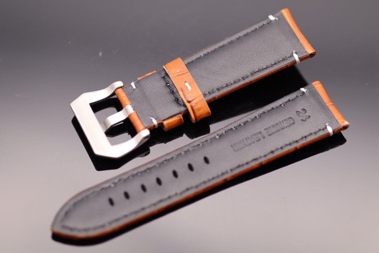 Uhrenarmband - Echtleder - Hellbraun/Cognac