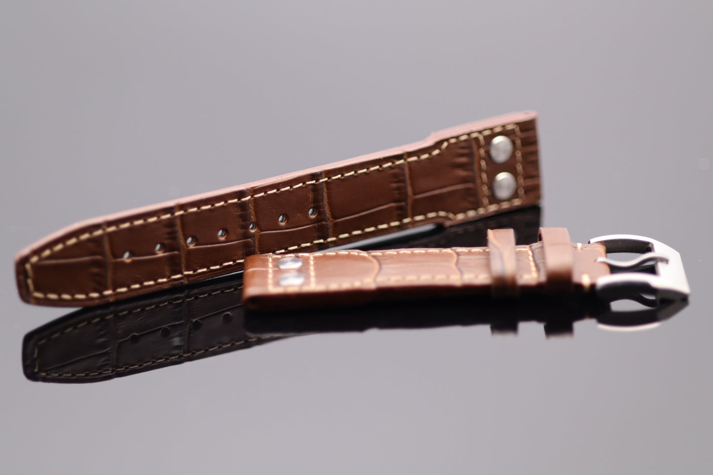 Uhrenarmband - Echtleder - Braun - Fliegerdesign