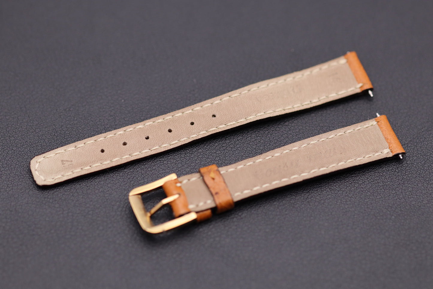 Uhrenarmband - Omega - Echtleder - hellbraun/cognac